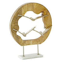 Ridge Road Décor Wood, Metal and Marble Abstract Sculpture