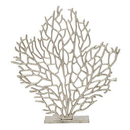 Ridge Road Décor Aluminum Coral Sculpture in Silver