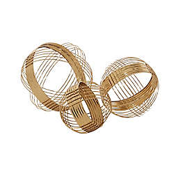 CosmoLiving by Cosmopolitan Metal Sphere Sculptures in Gold (Set of 3)