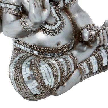 Ridge Road Decor Polystone Ganesh Sculpture in Silver. View a larger version of this product image.