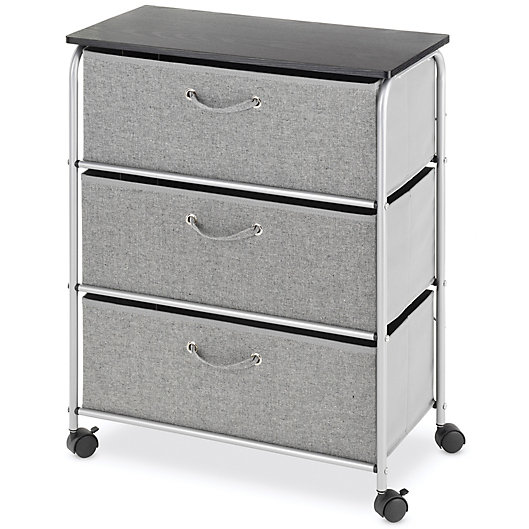 Alternate image 1 for Squared Away™ 3-Drawer Storage Cart in Grey