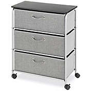 Squared Away&trade; 3-Drawer Storage Cart in Grey