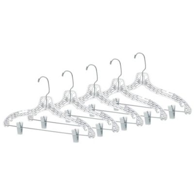 Simply Essential&trade; Crystal Cut Suit Hangers with Clips (Set of 5)