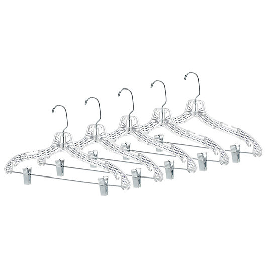 Alternate image 1 for Simply Essential™ Crystal Cut Suit Hangers with Clips (Set of 5)