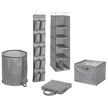 Simply Essential&trade; 5-Piece Closet Organizer Set in Grey. View a larger version of this product image.