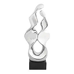Ridge Road Décor Ceramic Modern Abstract Sculpture in Silver