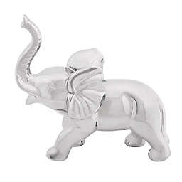 Ridge Road Décor Porcelain Elephant Sculpture in Silver