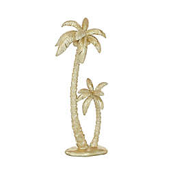 Ridge Road Décor Polyresin Palm Tree Sculpture in Gold