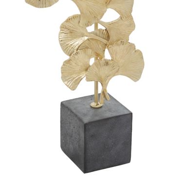 Ridge Road Decor Contemporary Gingko Leaf Sculpture in Gold. View a larger version of this product image.