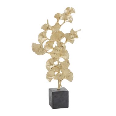 Ridge Road Decor Contemporary Gingko Leaf Sculpture in Gold. View a larger version of this product image.