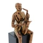 Alternate image 4 for Ridge Road D&eacute;cor 4-Piece Modern Musician Porcelain Sculpture Set in Copper