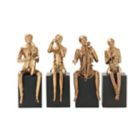 Alternate image 0 for Ridge Road D&eacute;cor 4-Piece Modern Musician Porcelain Sculpture Set in Copper