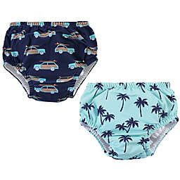 Hudson Baby® 2-Pack Palm Trees Swim Diapers in Blue