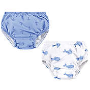 Hudson Baby&reg; 2-Pack Anchor Swim Diapers in Navy