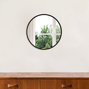 Studio 3B&trade; 18-Inch Round Wall Mirror in Black. View a larger version of this product image.