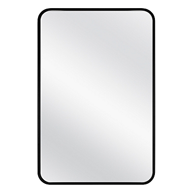 Rectangular Wall Mirror In Black, Rectangular Decorative Mirror With Rounded Corners Black