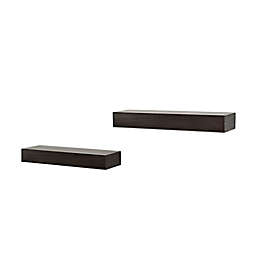 Simply Essential™ 15-Inch Wooden Shelves in Dark Walnut (Set of 2)