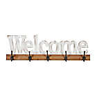 Alternate image 2 for Ridge Road D&eacute;cor Farmhouse Style Welcome Wall Hooks in Brown/White
