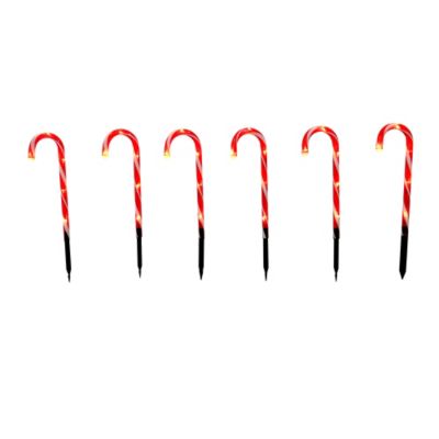 H for Happy&trade; 17.5-Inch LED Candy Cane Pathway Markers in Red/White (Set of 6)