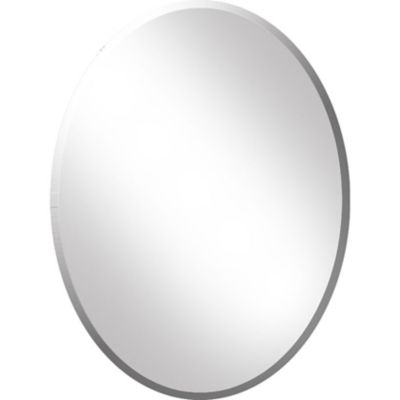 Patton Wall D&eacute;cor 17-Inch x 24-Inch Oval Frameless Beveled Mirror in Silver
