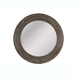 Patton Wall Décor 30-Inch Round Wall Mirror in Brown