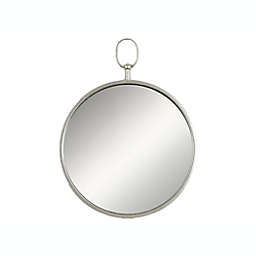 Patton Wall Décor 18-Inch x 24-Inch Loop-Top Round Wall Mirror in Silver