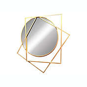 Patton Wall D&eacute;cor 21-Inch x 24-Inch Circular/Rectangle Wall Mirror in Brushed Gold