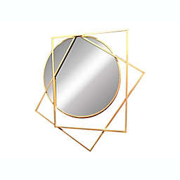 Patton Wall Décor 21-Inch x 24-Inch Circular/Rectangle Wall Mirror in Brushed Gold