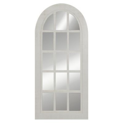Patton Wall D&eacute;cor 28&quot; W x 60&quot; H Arched Windowpane Leaner Mirror in White