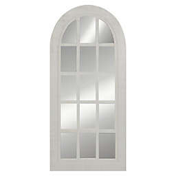 Patton Wall Décor 28" W x 60" H Arched Windowpane Leaner Mirror in White