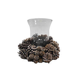 Studio 3B™ Floral Pinecone Candle Ring with Hurricane