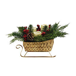 Bee & Willow™ 3-Piece Sleigh LED Floral Pillar Candle Set