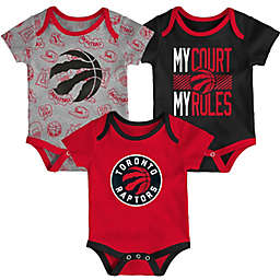 NBA 3-Piece Toronto Raptors Trifecta Short Sleeve Bodysuit Set