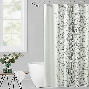 Marimekko&reg; 72-Inch x 72-Inch Lumimarja Shower Curtain in Silver. View a larger version of this product image.