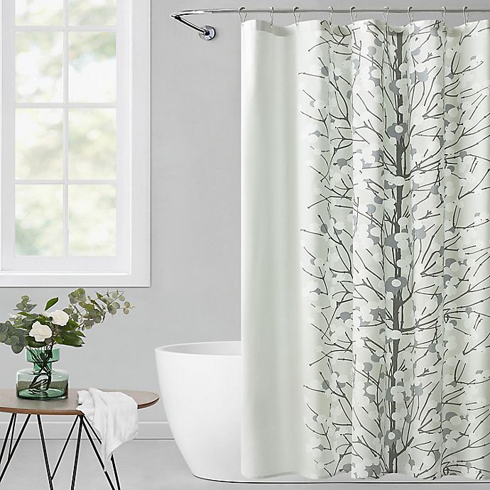 Lumimarja Shower Curtain In Silver, Marimekko Unikko Shower Curtain Blue
