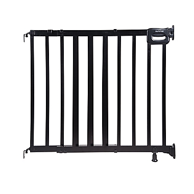 Summer&reg; Deluxe Stairway Simple to Secure Wood Gate in Black. View a larger version of this product image.