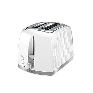 Black &amp; Decker&trade; Honeycomb 2-Slice Toaster in White. View a larger version of this product image.