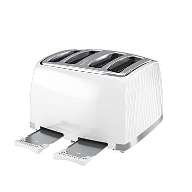 Black &amp; Decker&trade; Honeycomb 4-Slice Toaster in White. View a larger version of this product image.