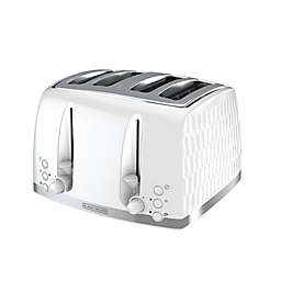 Black & Decker™ Honeycomb 4-Slice Toaster in White