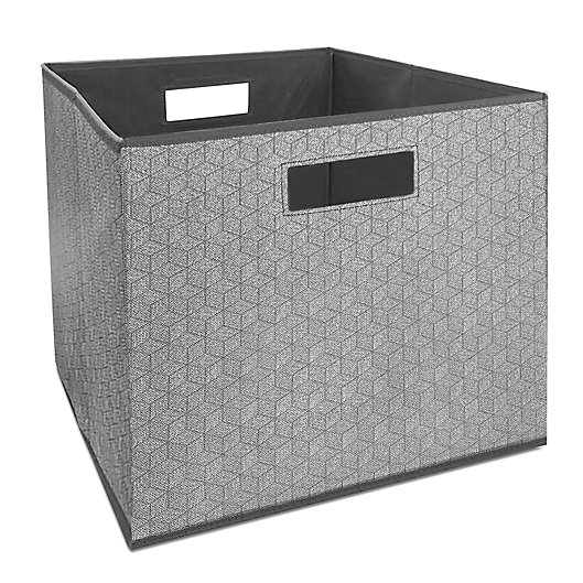 Alternate image 1 for Squared Away™ 13-Inch Collapsible Storage Bin in Charcoal Hex