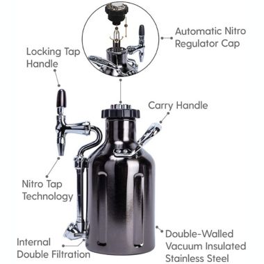 GrowlerWerks uKeg Nitro Cold Brew Coffee Maker in Black Chrome. View a larger version of this product image.