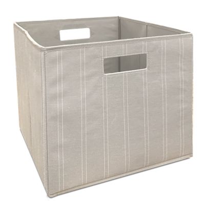Squared Away&trade; 13-Inch Collapsible Storage Bin in Linen Stripe