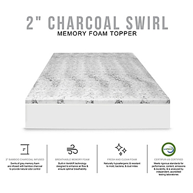 SensorPEDIC&reg; 2&quot; Charcoal Memory Foam Mattress Topper. View a larger version of this product image.