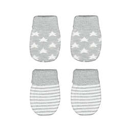 NYGB™ 2-Pack Stars and Stripes Scratch Mittens in Grey/White