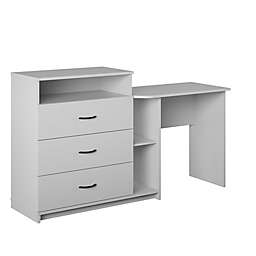 Ameriwood Home Suli 3-in-1 Dresser, Desk, and Media Console in Dove Grey