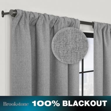 Brookstone&trade; Birch Slidewell 108-inch 100% Blackout & Draft Blocker Curtain Panel in Grey. View a larger version of this product image.