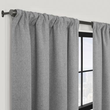 Brookstone&trade; Birch Slidewell 108-inch 100% Blackout & Draft Blocker Curtain Panel in Grey. View a larger version of this product image.
