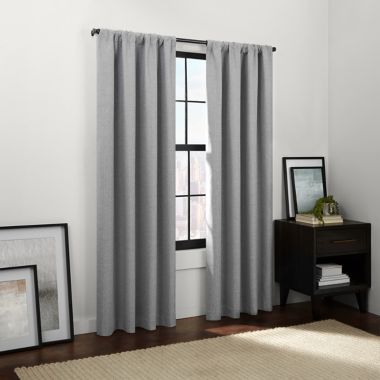 Brookstone&trade; Birch Slidewell 108-inch 100% Blackout & Draft Blocker Curtain Panel in Grey. View a larger version of this product image.