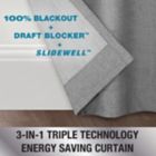 Alternate image 10 for Brookstone&trade; Birch Slidewell 108-inch 100% Blackout & Draft Blocker Curtain Panel in Grey