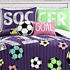 Alternate image 2 for Lush Decor Girl&#39;s Soccer Kick Reversible Quilt Set in Purple